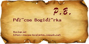 Pécse Boglárka névjegykártya